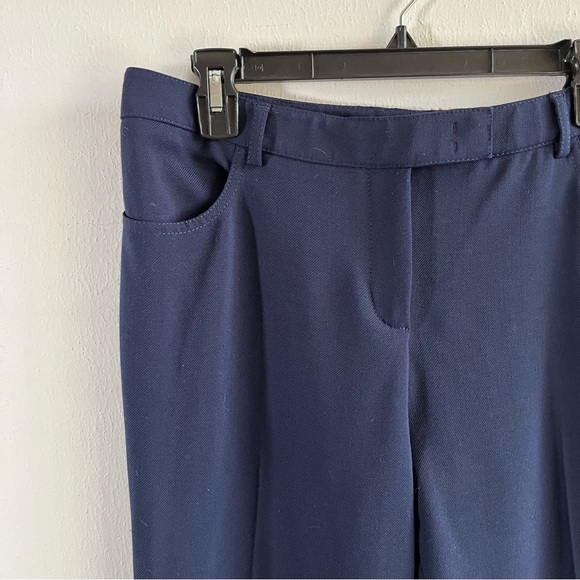 Akris Punto Pants Mikko Straight Leg Boyfriend Pants in Navy Blue Sz US 10 EUC - Picture 4 of 12